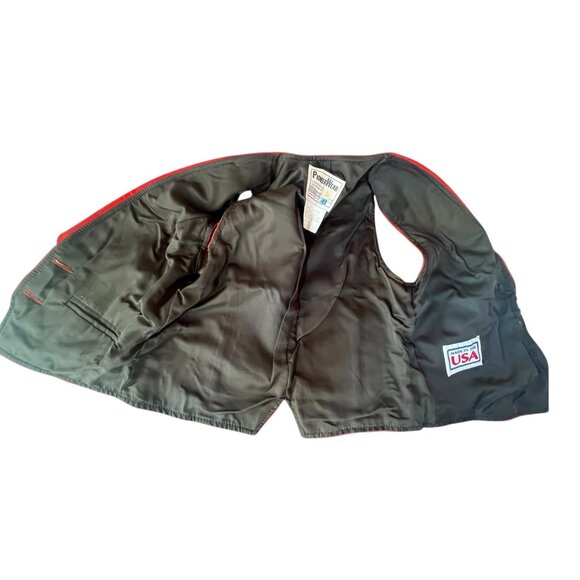 Pioneer Wear Red Suede Leather Suede Vest Womens Size 12 By Southwest Lined - Picture 10 of 10